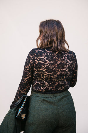 LACE MOCK NECK TOP