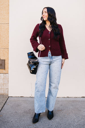 AERON V-NECK CARDIGAN SWEATER