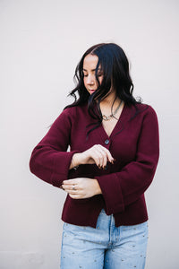 AERON V-NECK CARDIGAN SWEATER