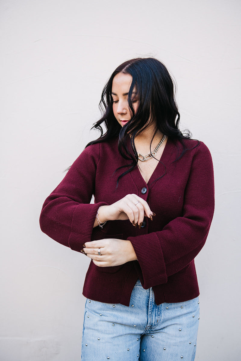AERON V-NECK CARDIGAN SWEATER