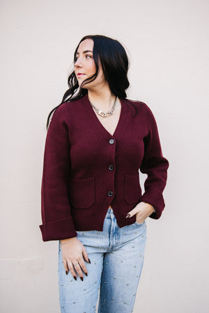 AERON V-NECK CARDIGAN SWEATER