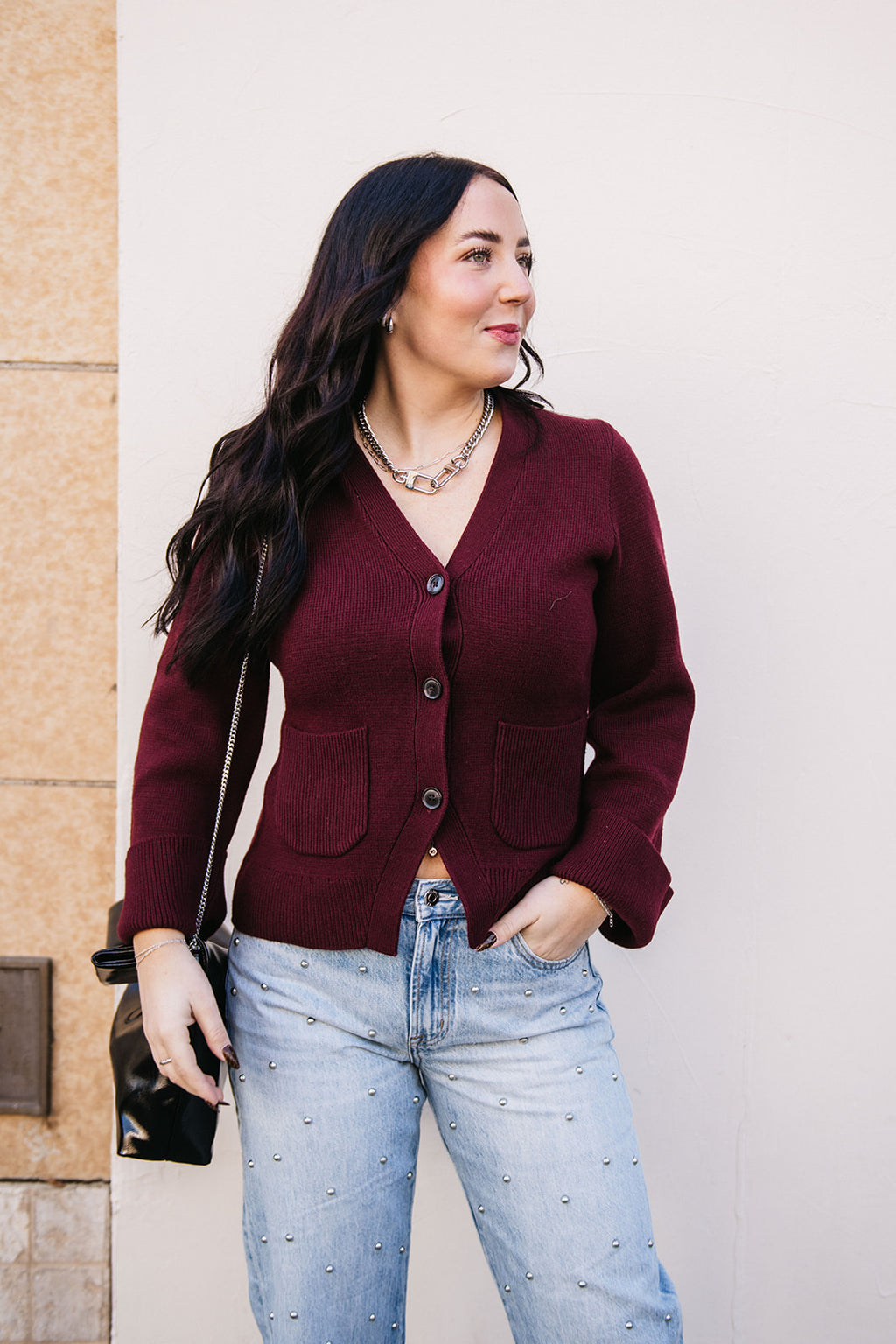AERON V-NECK CARDIGAN SWEATER