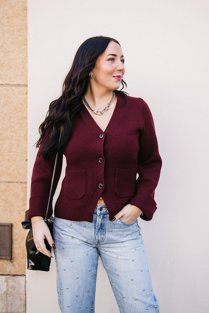 AERON V-NECK CARDIGAN SWEATER