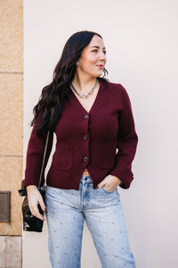 AERON V-NECK CARDIGAN SWEATER