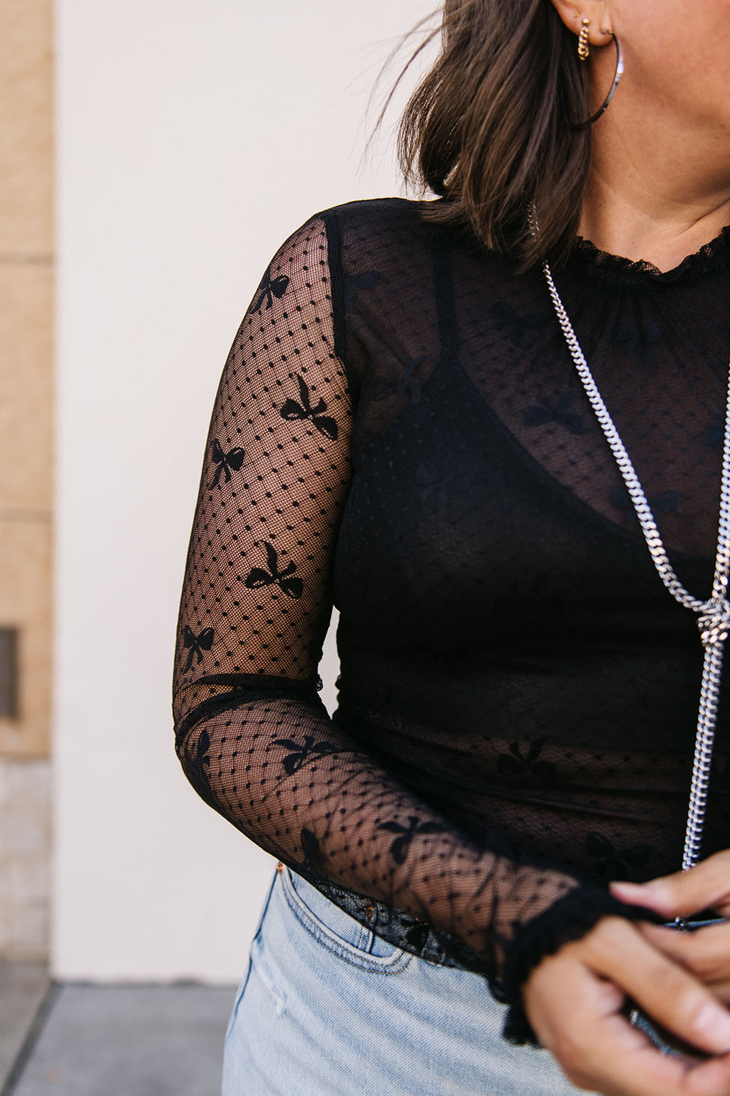 MESH BOW DELICATE TOP
