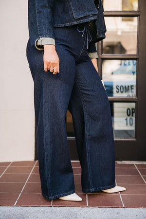 DRAWSTRING WIDE LEG PANT