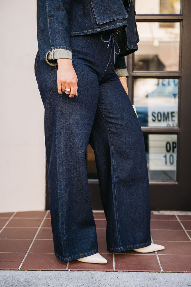 DRAWSTRING WIDE LEG PANT