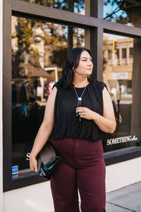 PLEATED MESH TOP