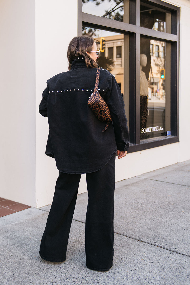 DENIM STUDDED JACKET
