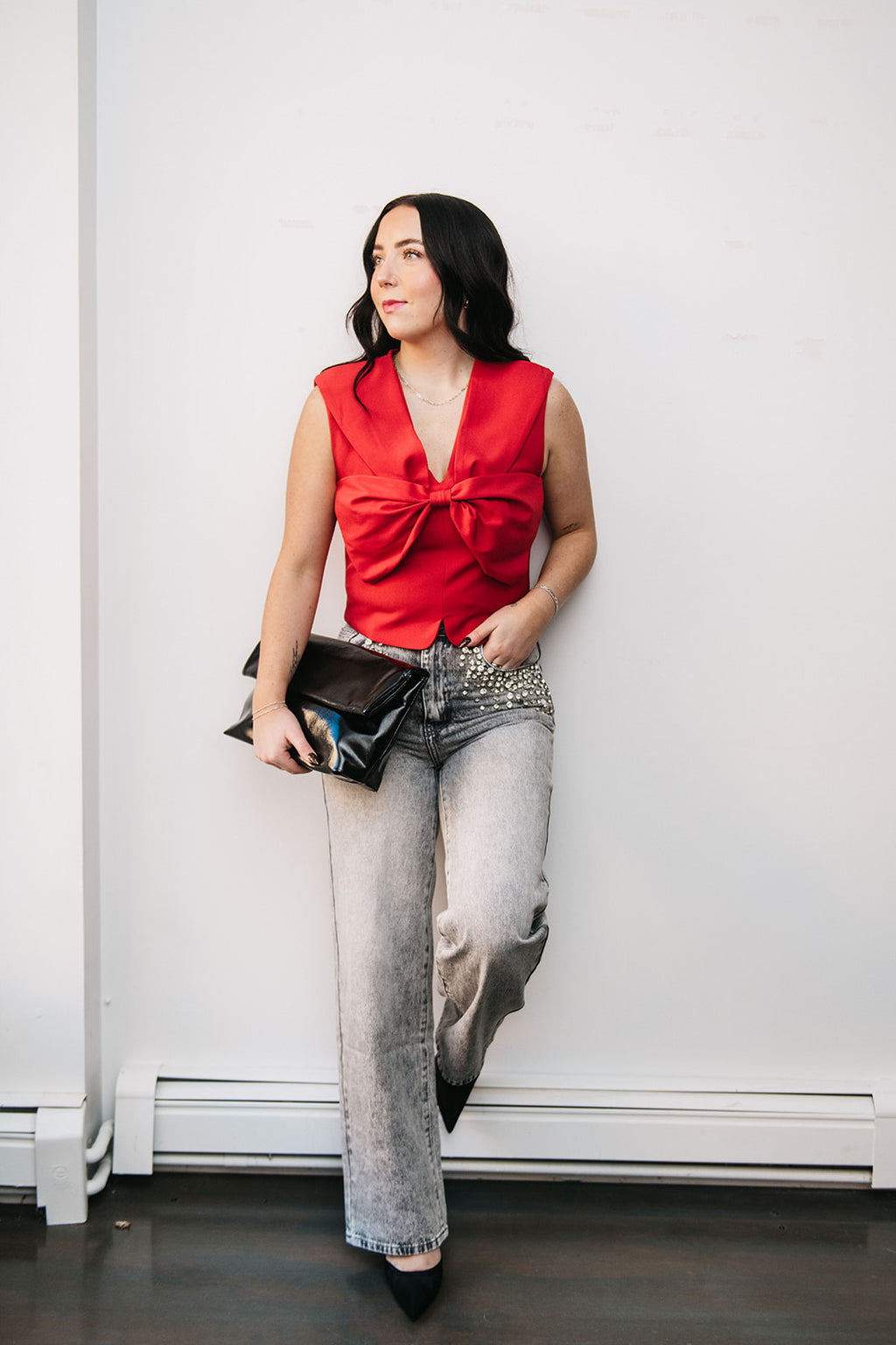 BOW FRONT SLEEVELESS TOP
