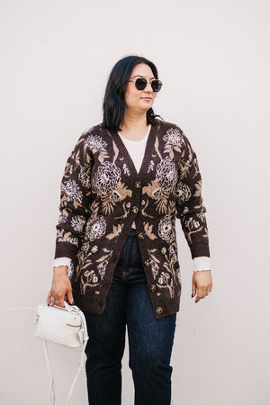 LONG JACQUARD CARDIGAN