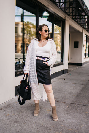 FAUX LEATHER SKIRT