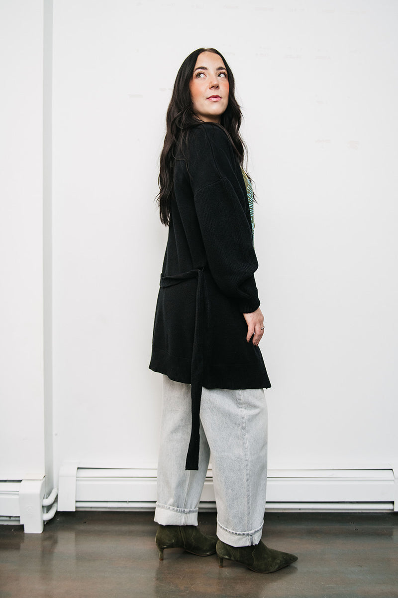 LONG TIED CARDIGAN