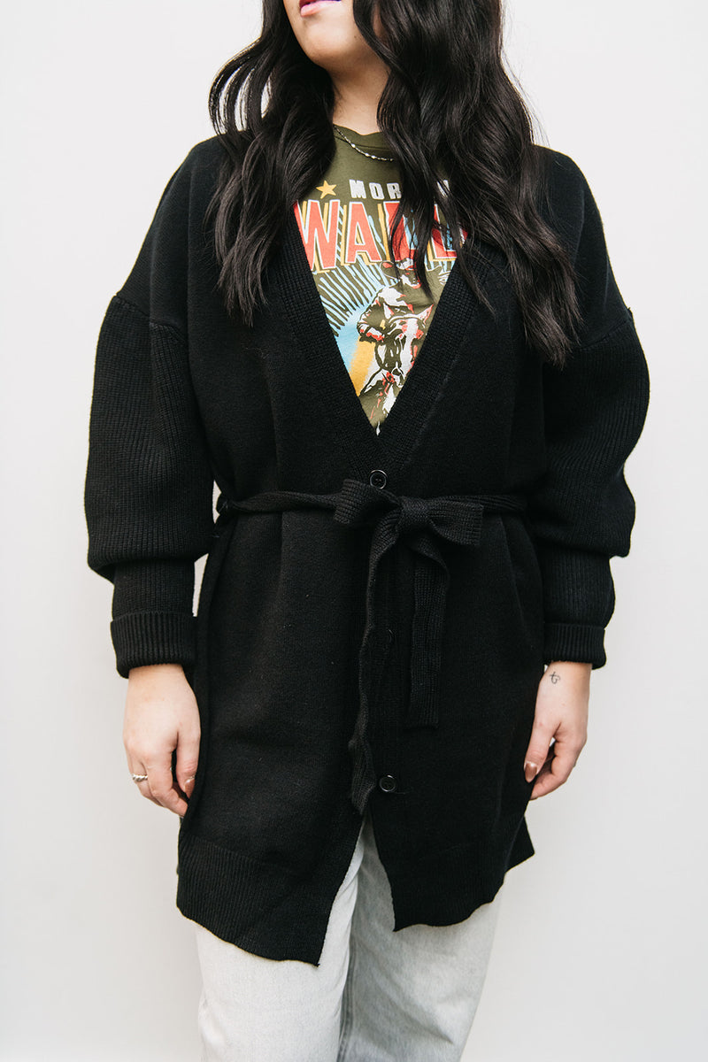 LONG TIED CARDIGAN