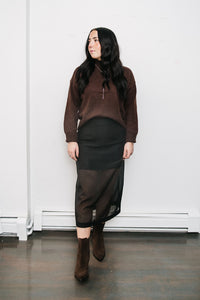 SHEER MIDI SKIRT