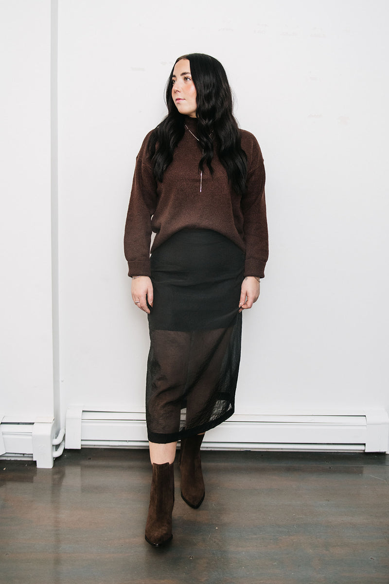 SHEER MIDI SKIRT