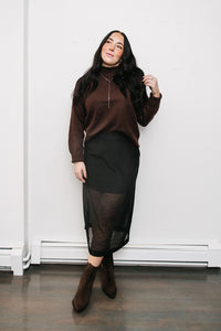 SHEER MIDI SKIRT