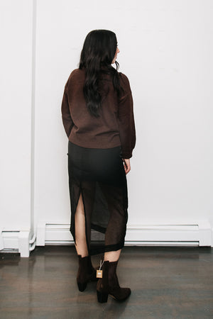 SHEER MIDI SKIRT