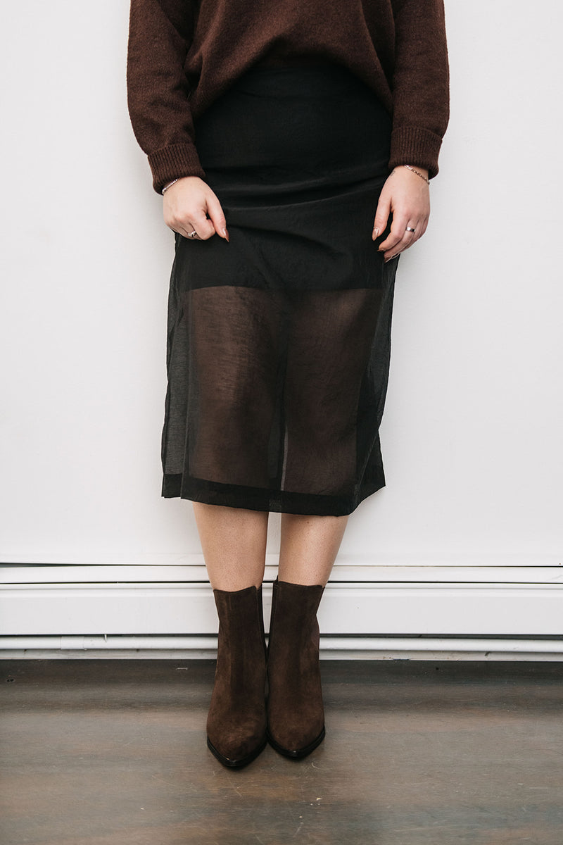SHEER MIDI SKIRT