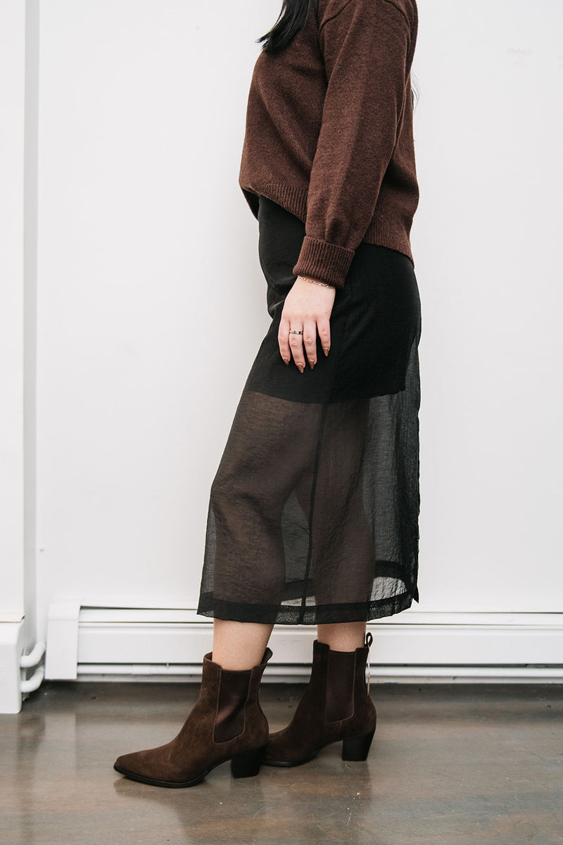 SHEER MIDI SKIRT