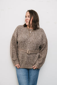BELTED TUNIC SWEATER