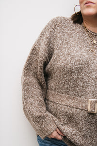 BELTED TUNIC SWEATER
