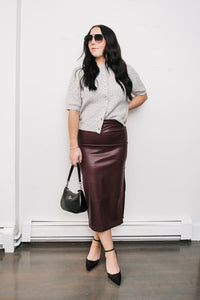 SIDE RUCHED MIDI SKIRT
