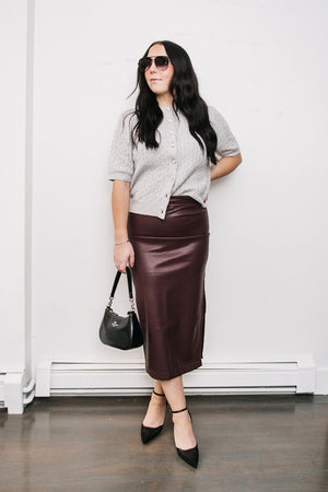 SIDE RUCHED MIDI SKIRT