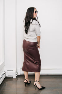 SIDE RUCHED MIDI SKIRT