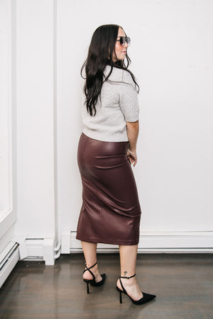 SIDE RUCHED MIDI SKIRT