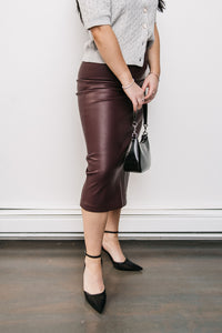 SIDE RUCHED MIDI SKIRT