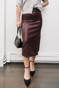 SIDE RUCHED MIDI SKIRT