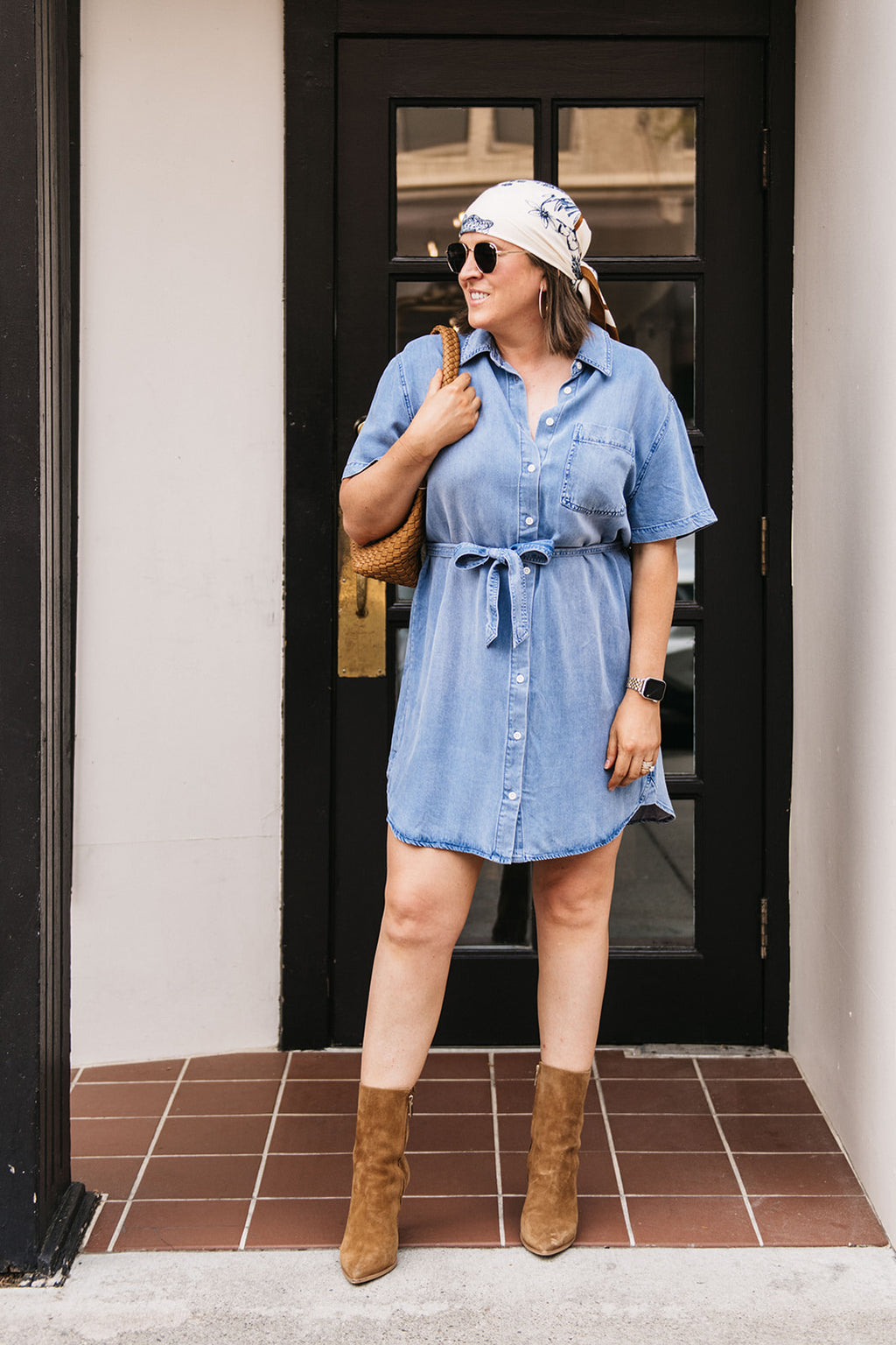 CHAMBRAY TIE DRESS