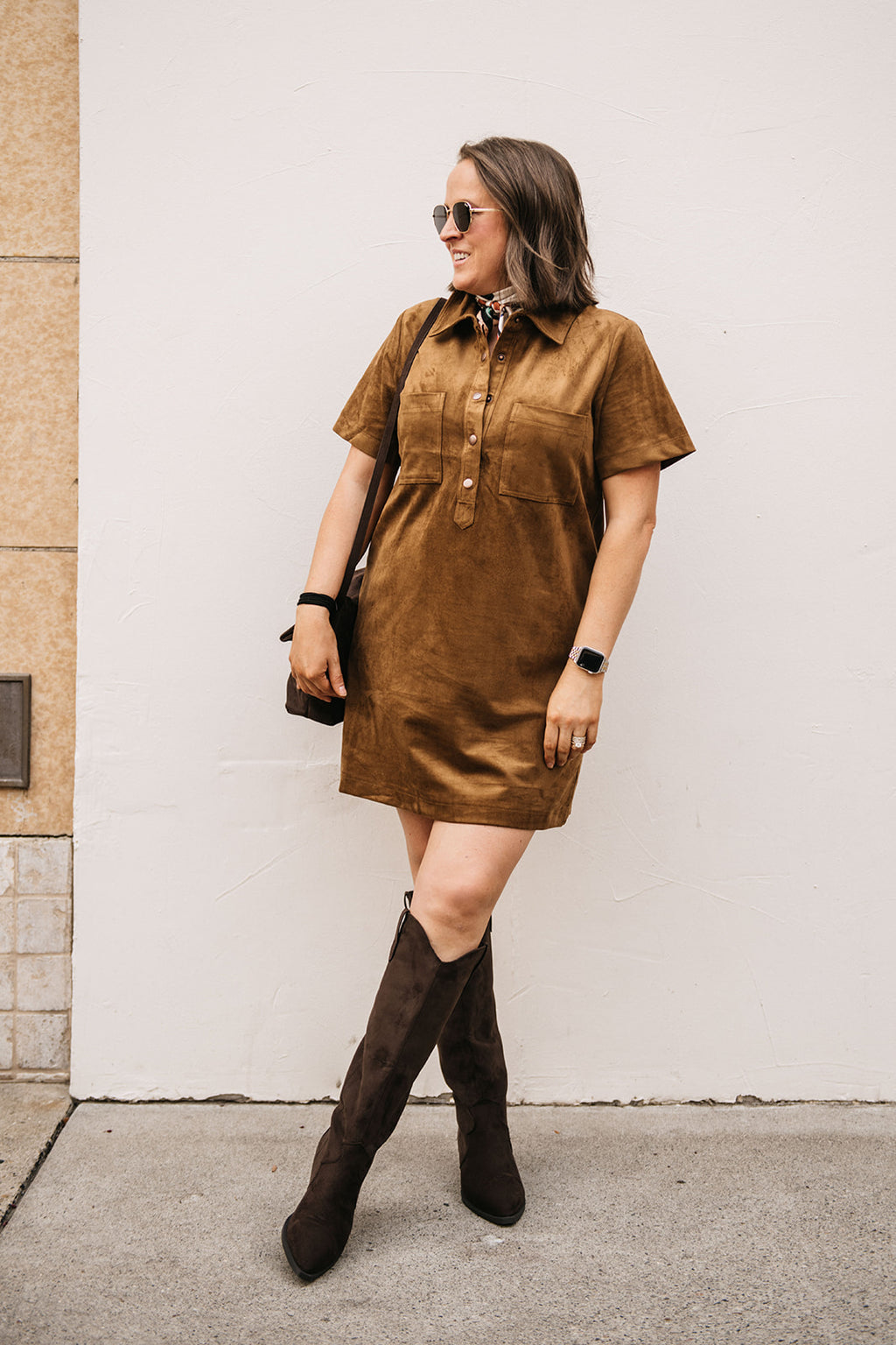 SUEDE MINI DRESS