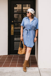 CHAMBRAY TIE DRESS