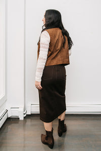 FRONT SLIT MIDI SKIRT