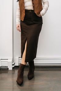FRONT SLIT MIDI SKIRT