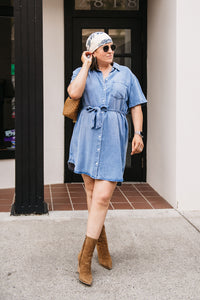 CHAMBRAY TIE DRESS