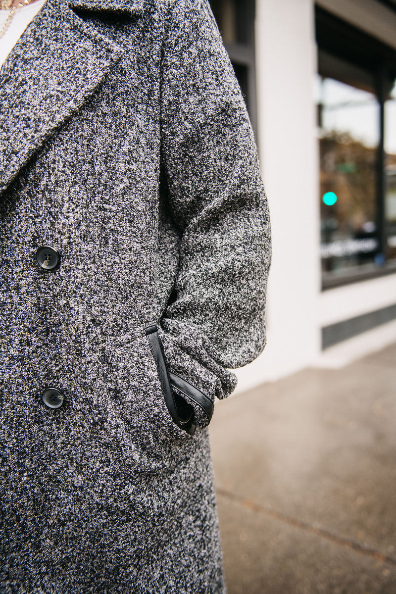 FAUX LEATHER DETAIL JACKET
