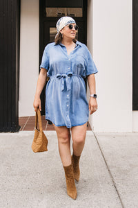 CHAMBRAY TIE DRESS