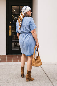 CHAMBRAY TIE DRESS