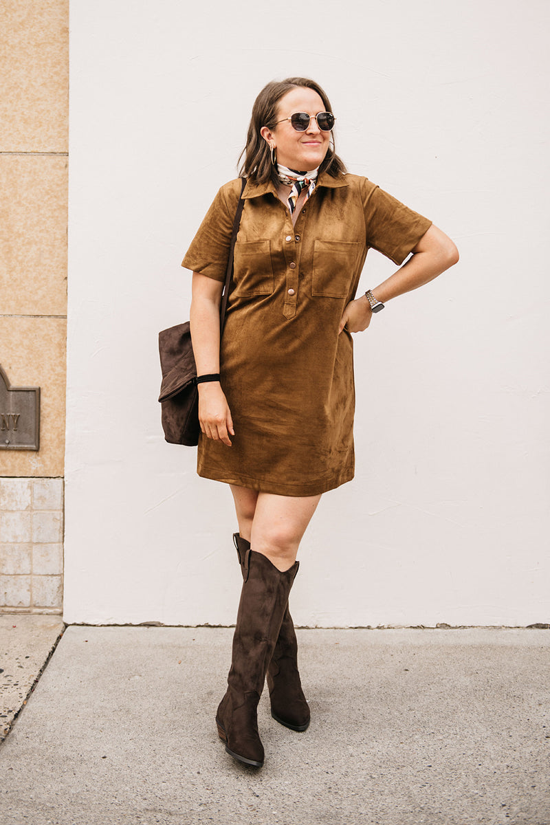 SUEDE MINI DRESS