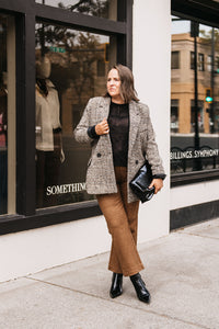 TWEED BUTTON FRONT BLAZER
