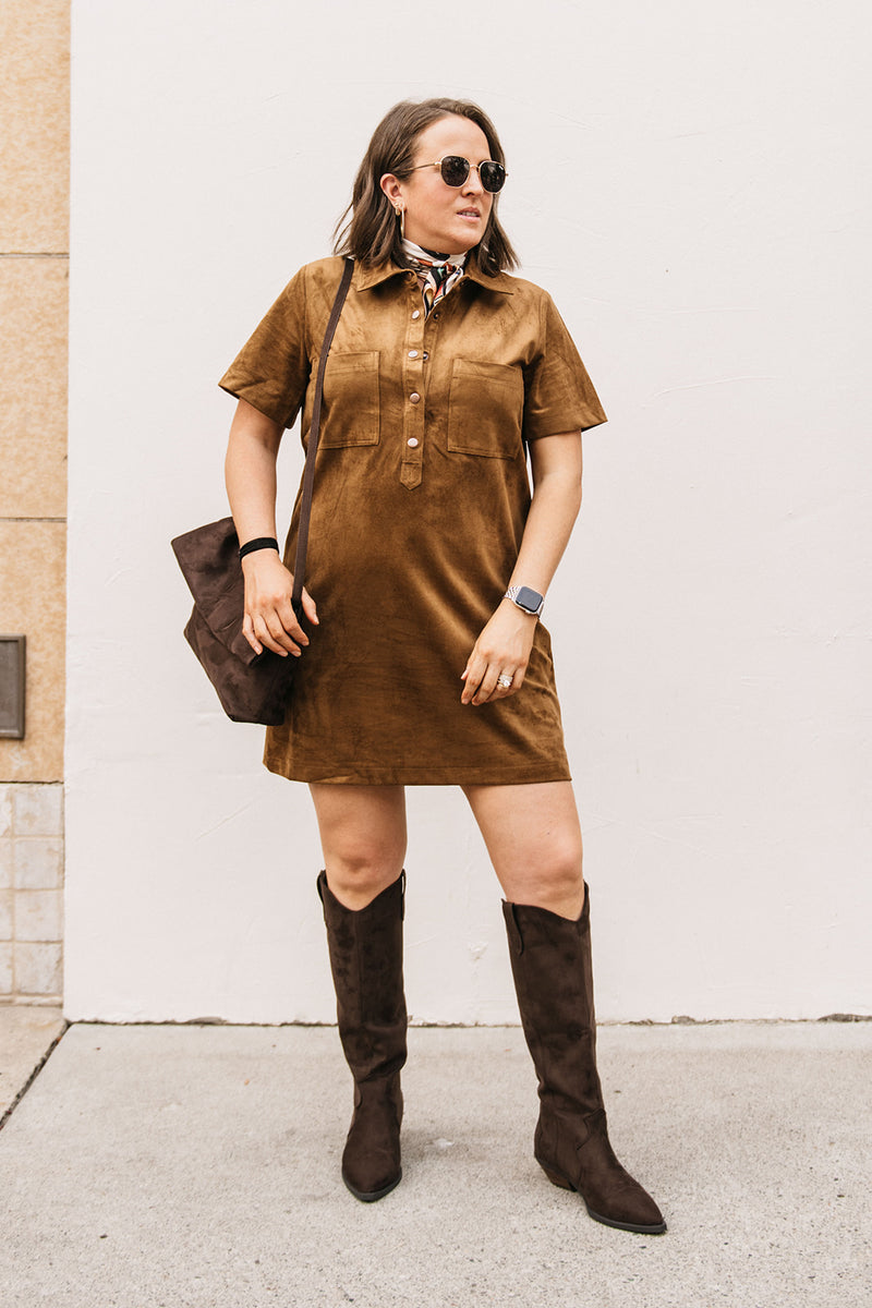 SUEDE MINI DRESS