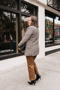 TWEED BUTTON FRONT BLAZER