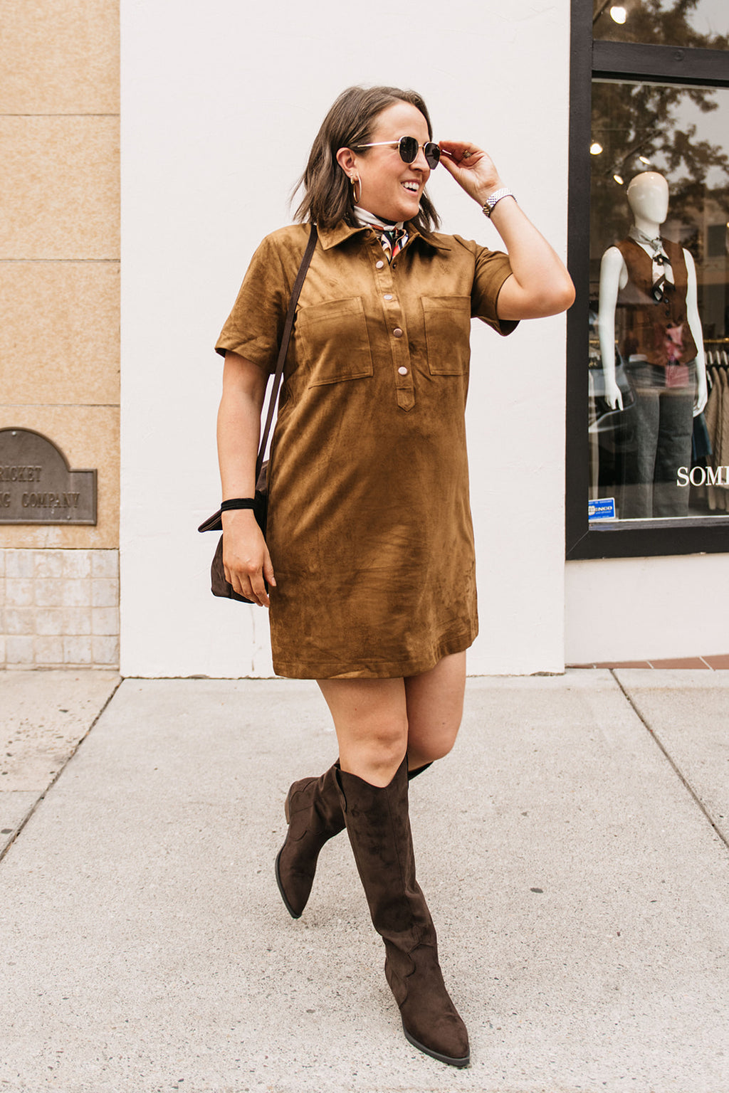SUEDE MINI DRESS
