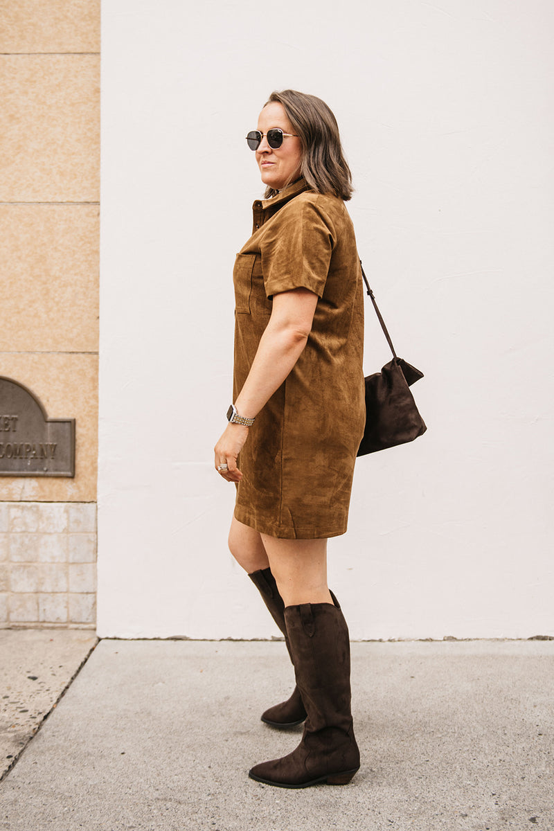 SUEDE MINI DRESS