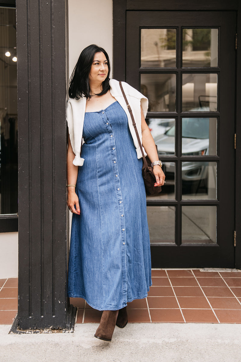 DENIM MIDI DRESS