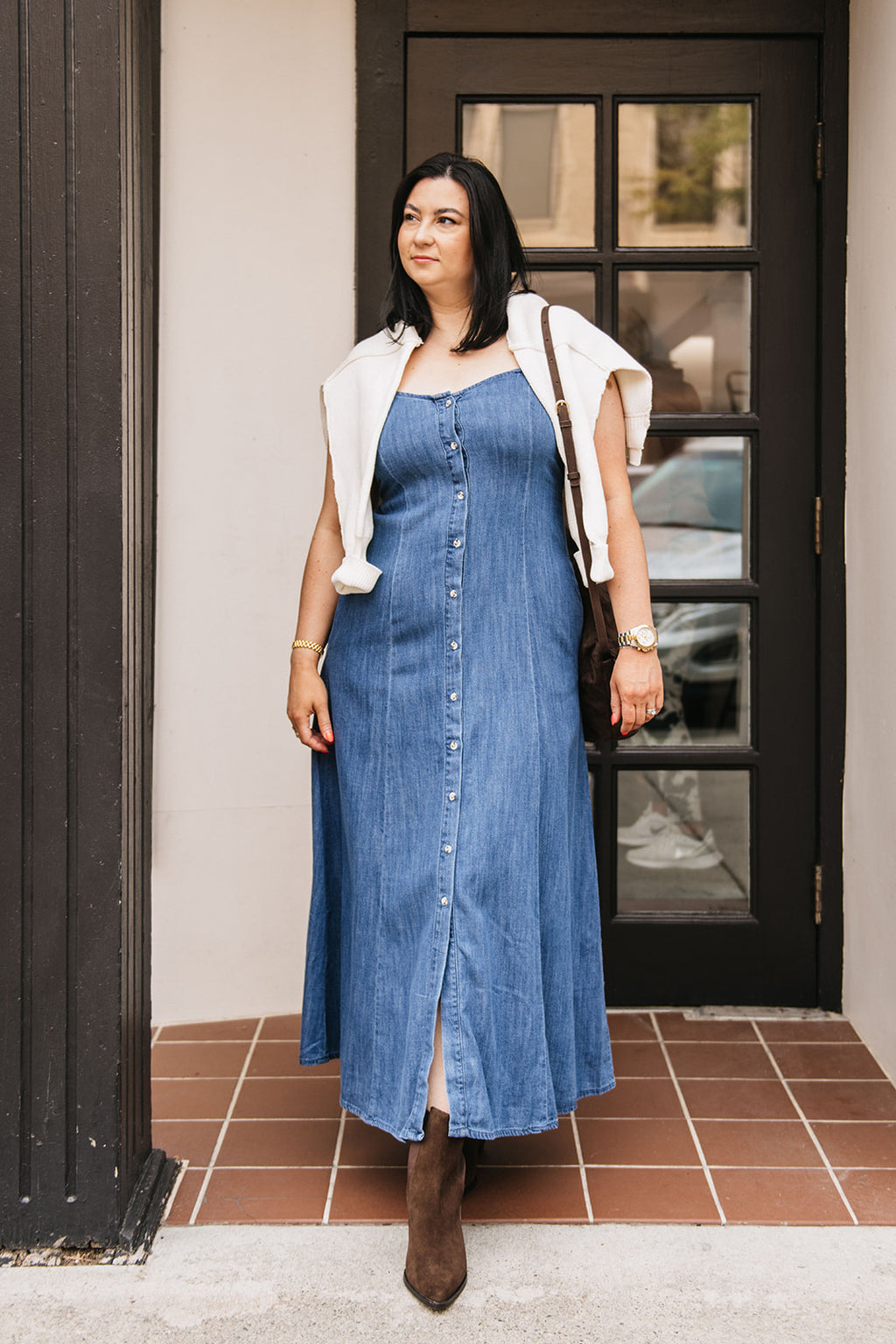 DENIM MIDI DRESS