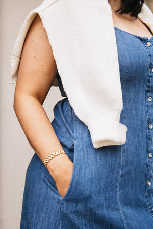 DENIM MIDI DRESS